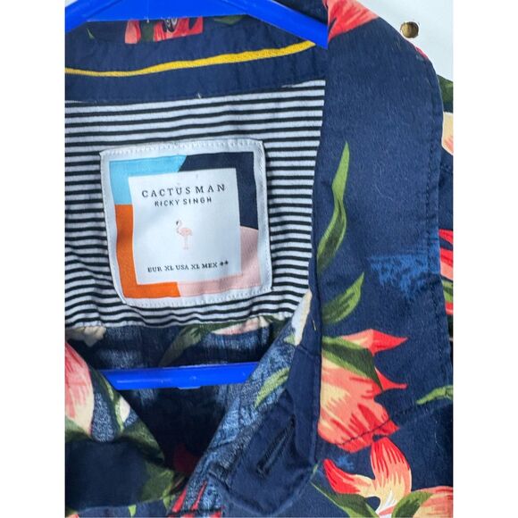 Cactus Man floral Hawaiian button down shirt size XL - Picture 4 of 4
